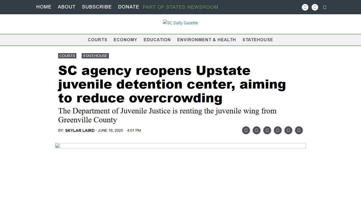 SC agency reopens Upstate juvenile detention center, aiming to reduce overcrowding • SC Daily Gazette